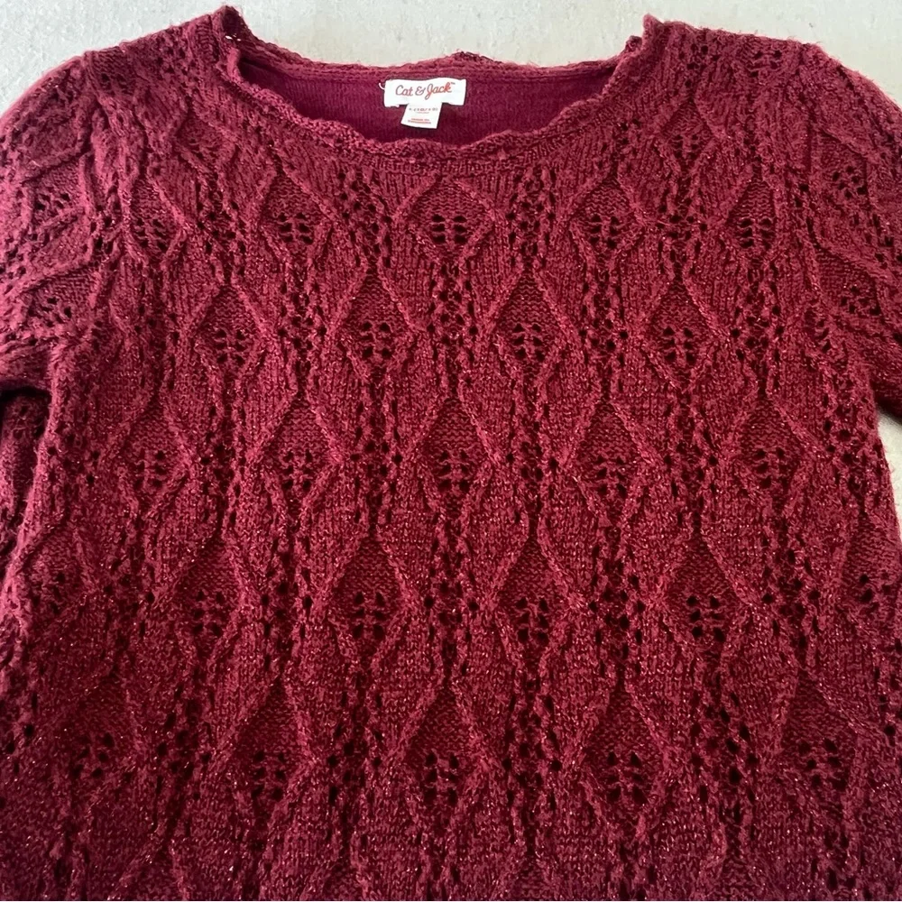 Girl's Size Large (10/12) Cat & Jack Burgundy Lined Sweater Dress
